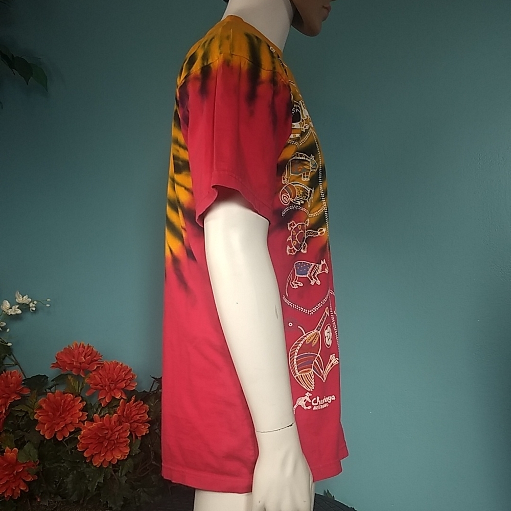 Churinga Australia Aboriginal Art Tie dye Size XL Vintage 90s - Picture 11 of 16